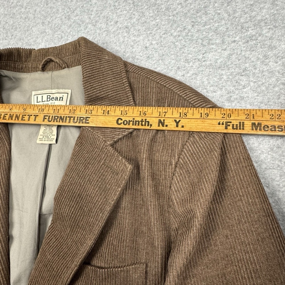 LL Bean Corduroy Blazer Mens 44R Elbow Patches Coat Cotton Wool 0 FKL7 Brown - Picture 6 of 10